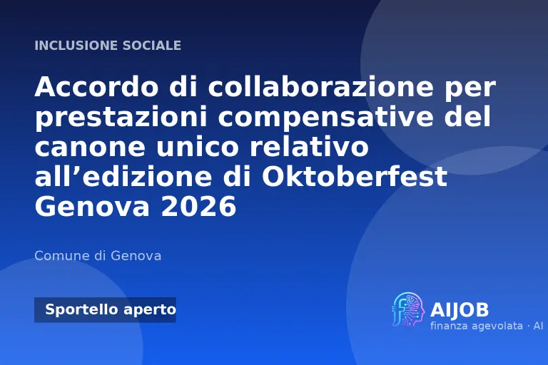 Oktoberfest Genova 2026: accordo con il Comune per compensare il canone unico