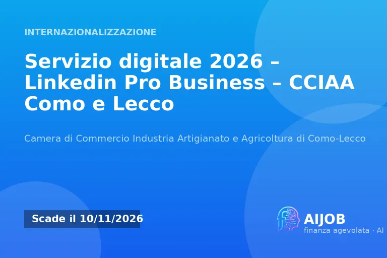 Servizio digitale 2026 – Linkedin Pro Business – CCIAA Como e Lecco